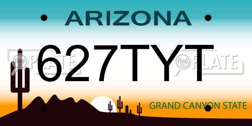 627TYT Arizona License Plate