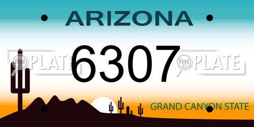 6307 Arizona License Plate