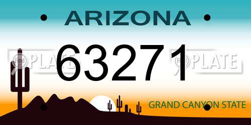63271 Arizona License Plate