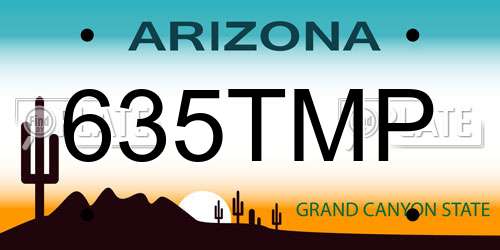 635TMP Arizona License Plate
