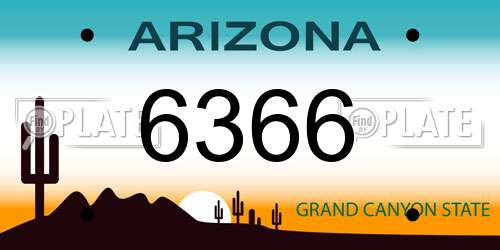 6366 Arizona License Plate