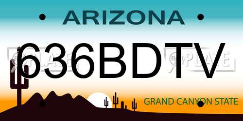 636BDTV Arizona License Plate
