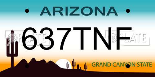 637TNF Arizona License Plate