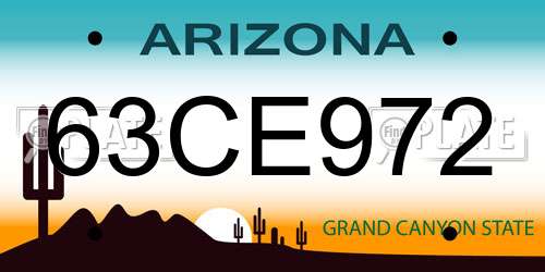 63CE972 Arizona License Plate