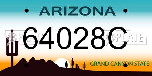 64028C Arizona License Plate