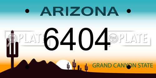 6404 Arizona License Plate