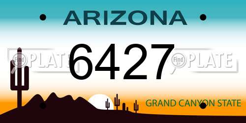 6427 Arizona License Plate