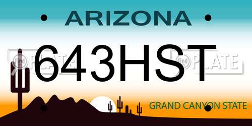 643HST Arizona License Plate