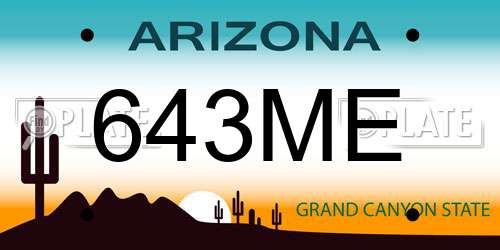643ME Arizona License Plate