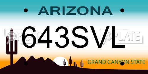 643SVL Arizona License Plate
