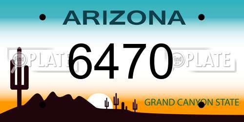 6470 Arizona License Plate