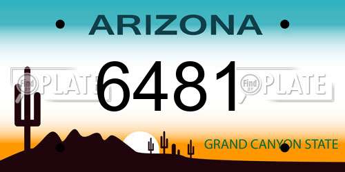 6481 Arizona License Plate