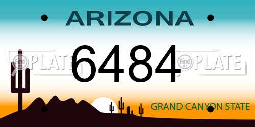 6484 Arizona License Plate