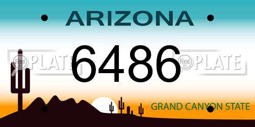 6486 Arizona License Plate