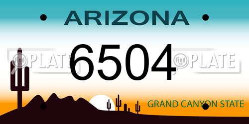 6504 Arizona License Plate