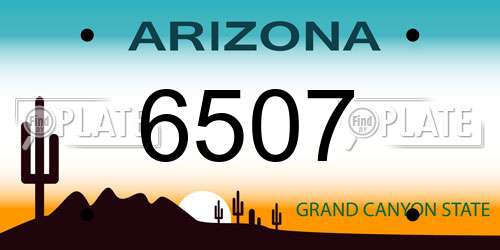 6507 Arizona License Plate