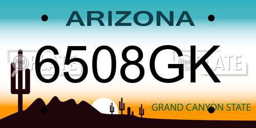 6508GK Arizona License Plate