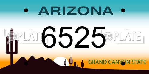 6525 Arizona License Plate