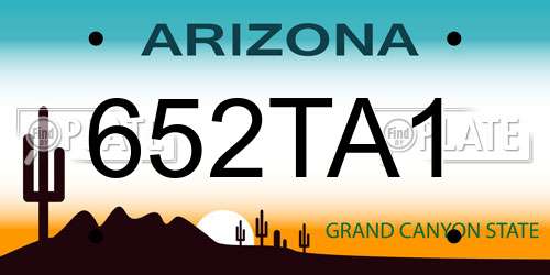 652TA1 Arizona License Plate