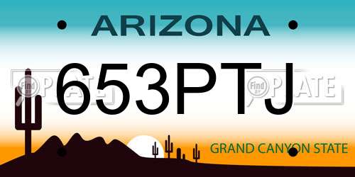 653PTJ Arizona License Plate