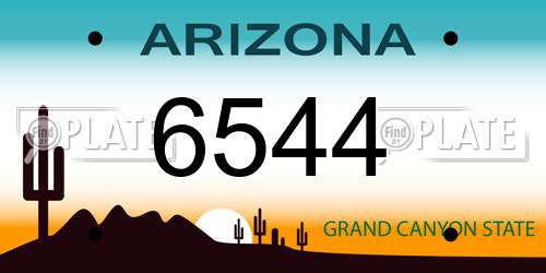 6544 Arizona License Plate