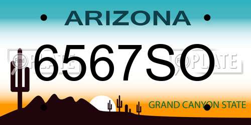 6567SO Arizona License Plate