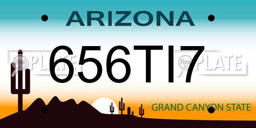 656TI7 Arizona License Plate