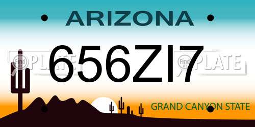 656ZI7 Arizona License Plate