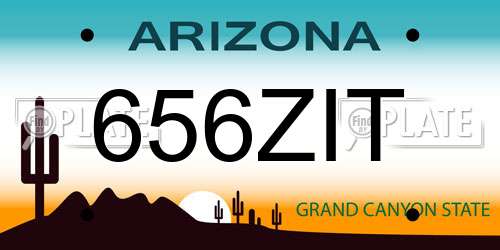 656ZIT Arizona License Plate