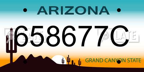 658677C Arizona License Plate