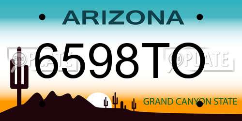 6598TO Arizona License Plate