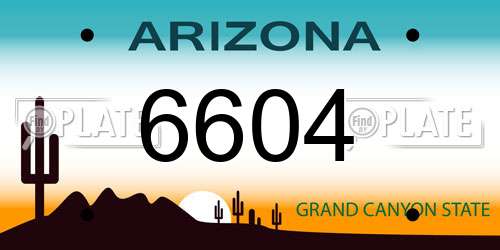 6604 Arizona License Plate