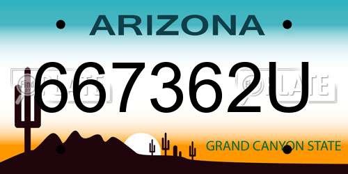 667362U Arizona License Plate