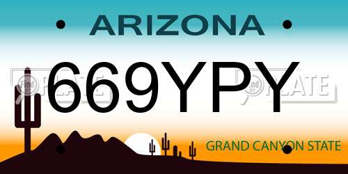 669YPY Arizona License Plate