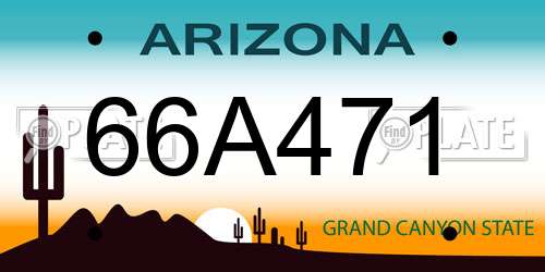 66A471 Arizona License Plate