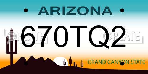 670TQ2 Arizona License Plate