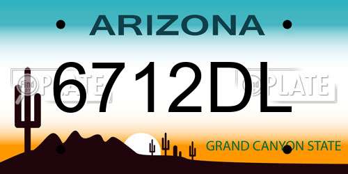6712DL Arizona License Plate