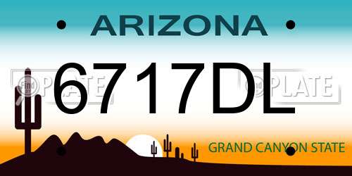 6717DL Arizona License Plate