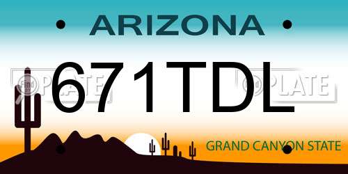 671TDL Arizona License Plate