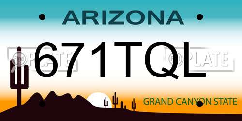 671TQL Arizona License Plate