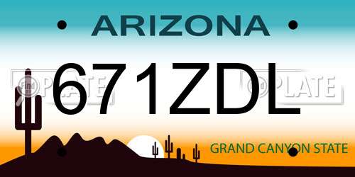 671ZDL Arizona License Plate