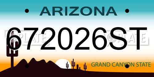 672026ST Arizona License Plate