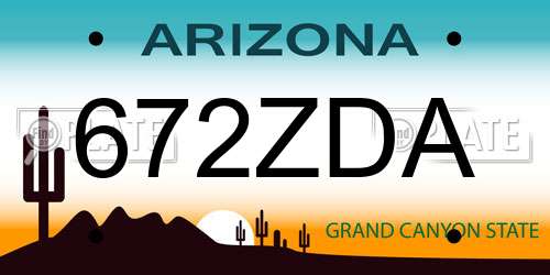 672ZDA Arizona License Plate