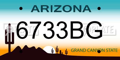 6733BG Arizona License Plate