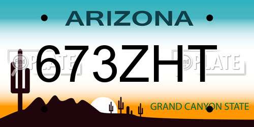 673ZHT Arizona License Plate