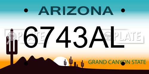 6743AL Arizona License Plate