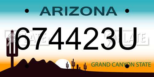 674423U Arizona License Plate