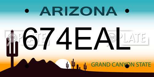674EAL Arizona License Plate