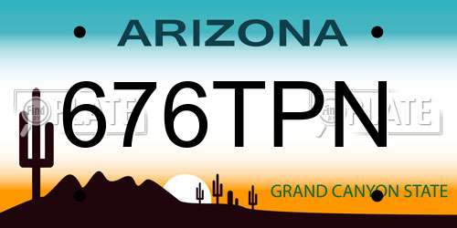 676TPN Arizona License Plate