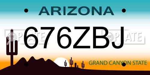 676ZBJ Arizona License Plate